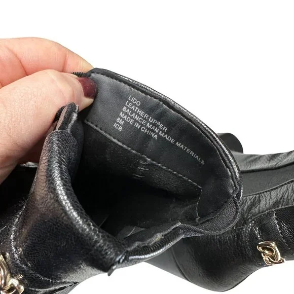 Aerosoles Lido Ankle Boots Women's Size 8 Black Leather Block Heel Comfort - Picture 6 of 10